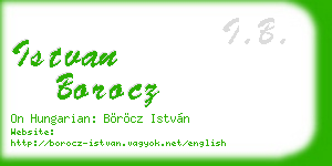 istvan borocz business card